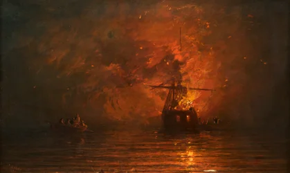 Navire en feu, 1873